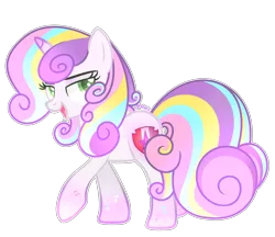 Size: 2573x2221 | Tagged: safe, artist:chaostrical, artist:serathrix, derpibooru import, sweetie belle, pony, unicorn, base used, female, rainbow power, rainbow power-ified, simple background, solo, transparent background