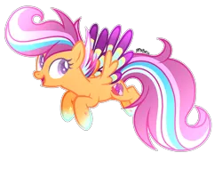 Size: 2153x1636 | Tagged: safe, artist:chaostrical, artist:serathrix, derpibooru import, scootaloo, pegasus, pony, base used, female, rainbow power, rainbow power-ified, simple background, solo, transparent background