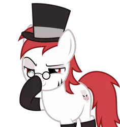 Size: 5000x5287 | Tagged: safe, artist:memely, derpibooru import, oc, oc:nightly, unofficial characters only, earth pony, pony, absurd resolution, glimmerposting, hat, meme, saw, simple background, smug, solo, the boopening, top hat, transparent background, vector