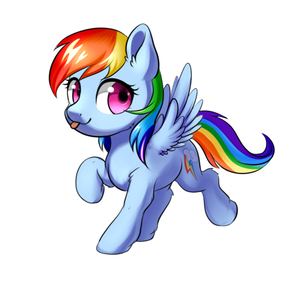 Size: 1024x1024 | Tagged: safe, artist:rikadiane, derpibooru import, rainbow dash, pegasus, pony, :p, chibi, cute, dashabetes, ear fluff, female, looking at you, mare, silly, simple background, solo, tongue out, transparent background, white outline