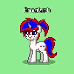 Size: 759x760 | Tagged: safe, derpibooru import, oc, oc:anaglyph, pony, unicorn, pony town, :p, cute, heterochromia, silly, tongue out