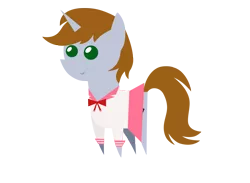Size: 3182x2327 | Tagged: safe, artist:aborrozakale, derpibooru import, oc, oc:littlepip, unofficial characters only, pony, unicorn, fallout equestria, fanfic, clothes, dress, fanfic art, female, hooves, horn, mare, pointy ponies, schoolgirl, simple background, smiling, solo, tomboy taming, transparent background, vector