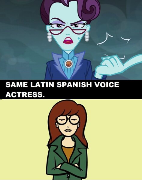 Size: 794x1007 | Tagged: safe, derpibooru import, principal abacus cinch, equestria girls, friendship games, daria, exploitable meme, latin american, laura torres, meme, same voice actor