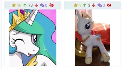 Size: 709x391 | Tagged: alicorn, banana, derpibooru, derpibooru import, female, food, irl, juxtaposition, meta, photo, plushie, princess celestia, safe, toy