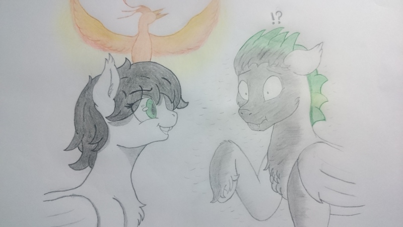 Size: 3840x2160 | Tagged: safe, artist:cloudick, derpibooru import, oc, oc:silver sanction, bat pony, ambiguous gender, bat pony oc, black and white, eeee, grayscale, green eyes, monochrome, skree, surprised