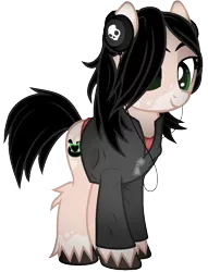 Size: 804x1050 | Tagged: safe, artist:angelofthewisp, derpibooru import, oc, oc:beats, ponified, earth pony, pony, clothes, female, headphones, jacket, mare, simple background, solo, transparent background