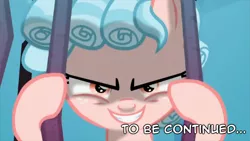 Size: 1920x1080 | Tagged: safe, derpibooru import, edit, edited screencap, screencap, cozy glow, pegasus, pony, school raze, cell, cliffhanger, evil grin, female, filly, grin, implied lord tirek, offscreen character, smiling, tartarus, to be continued, underlighting, wanna be friends?