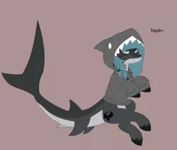 Size: 759x640 | Tagged: artist:longct18, cute, derpibooru import, male, nyah, oc, oc:riptide, original species, safe, shark, sharkhoodie, shark pony, stallion