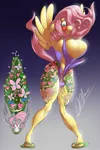 Size: 853x1280 | Tagged: absolute cleavage, alternate cutie mark, animal, anthro, areola, areola slip, artist:thebigbadwolf01, big breasts, blushing, breasts, busty fluttershy, cleavage, clothes, covering, cutie tat, derpibooru import, disproportional anatomy, dress, embarrassed, failed covering, feet, female, flip-flops, fluttershy, flutterthighs, food bowl, hair over one eye, heart eyes, hip tattoo, huge breasts, looking at you, nipples, nipple slip, panties, pegasus, pink underwear, plantigrade anthro, questionable, rabbit, sandals, simple background, solo, solo female, tattoo, underwear, wardrobe malfunction, wide eyes, wind, wingding eyes