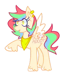 Size: 1024x1274 | Tagged: safe, artist:officialawkwardalien, derpibooru import, oc, unofficial characters only, pegasus, pony, adoptable, bandana, ear piercing, female, mare, piercing, simple background, solo, spread wings, transparent background, wings