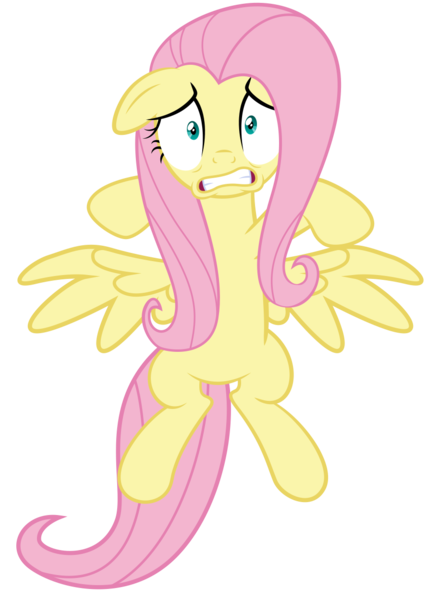 Size: 887x1250 | Tagged: safe, artist:spellboundcanvas, derpibooru import, fluttershy, pegasus, pony, scare master, scared, simple background, solo, transparent background, vector, wings, wings down