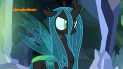 Size: 800x450 | Tagged: safe, derpibooru import, screencap, ocellus, queen chrysalis, changedling, changeling, changeling queen, pony, season 8, what lies beneath, adorkable, animated, breakdown, crying, cute, cutealis, disguise, disguised changeling, dork, dorkalis, fangs, female, frown, gif, implied chrysalis, mare, nickelodeon, nightmare cave, nose in the air, sad, sadorable, solo, spread wings, tantrum, teary eyes, volumetric mouth, whining, wings