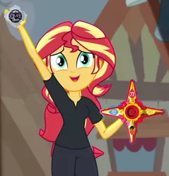 Size: 624x654 | Tagged: safe, derpibooru import, edit, edited screencap, editor:sonic ranger, screencap, sunset shimmer, equestria girls, equestria girls series, opening night, morpher, opening night: sunset shimmer, power rangers, power rangers ninja steel, shironinger, shuriken, shuriken sentai ninninger, sunset morphs, white ranger