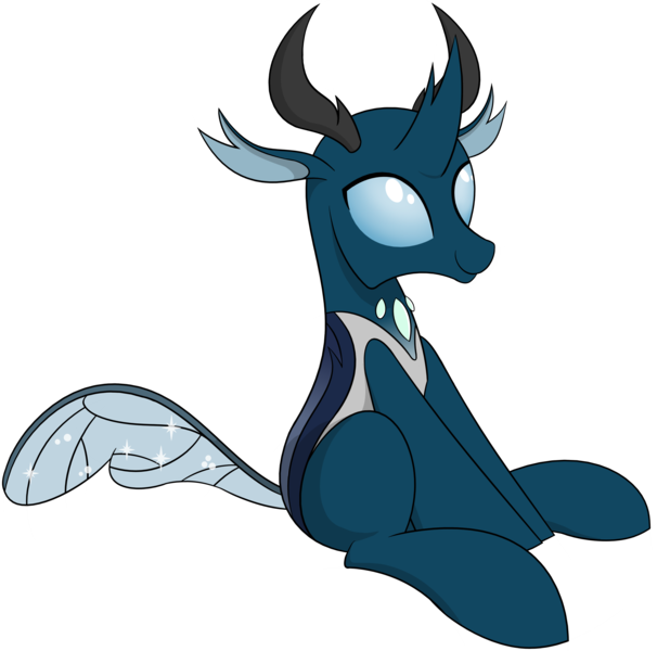 Size: 3779x3739 | Tagged: artist:reconprobe, changedling, changeling, changeling oc, dark changedling, derpibooru import, oc, oc:fred, safe, simple background, sitting, solo, transparent background