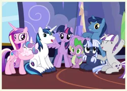 Size: 7000x5000 | Tagged: safe, artist:mundschenk85, derpibooru import, night light, princess cadance, princess flurry heart, shining armor, spike, twilight sparkle, twilight sparkle (alicorn), twilight velvet, oc, oc:silverlay, alicorn, pony, unicorn, absurd resolution, daughter, family, father, father and daughter, father and mother, father and son, female, group photo, like father like daughter, like father like son, like mother like daughter, like mother like son, male, mare, mother, mother and daughter, mother and father, mother and son, ponyloaf, prone, son, sparkle family, spike's family, spike's parents, twilight's family, twilight's parents, twin sisters, vector