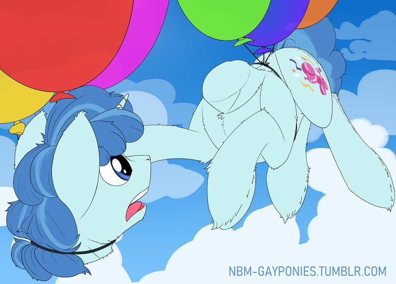 Size: 1280x916 | Tagged: safe, artist:uliovka, derpibooru import, party favor, pony, unicorn, balloon, fetish, flying, headless, male, modular, not salmon, screaming, solo, stallion, tail, wat, what has magic done