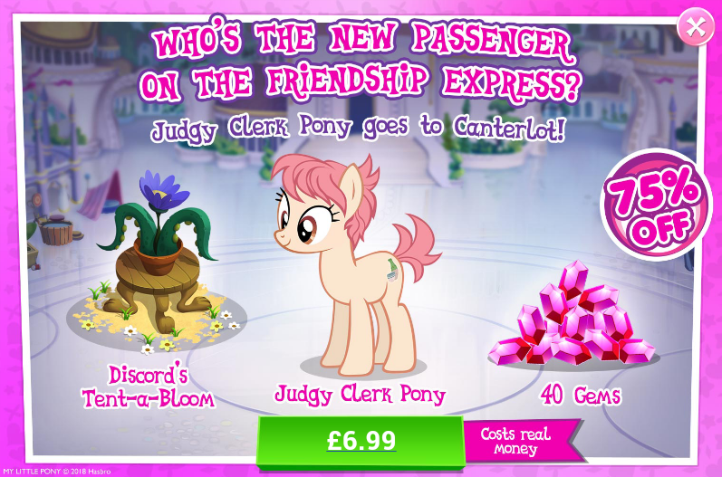 Size: 797x527 | Tagged: safe, derpibooru import, official, raspberry vinaigrette, earth pony, pony, advertisement, costs real money, female, flower, gameloft, gem, judgy clerk pony, mare, potted plant, sale, short tail, solo, tent-a-bloom, tentacles
