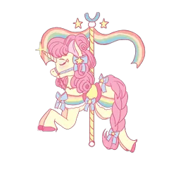 Size: 4000x4000 | Tagged: safe, artist:kiwiscribbles, derpibooru import, oc, unofficial characters only, pony, unicorn, bondage, carousel, carousel bondage, cute, rainbow, simple background, solo, transparent background