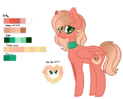 Size: 1024x826 | Tagged: safe, artist:chrissydrawscz, derpibooru import, oc, oc:blooming heart, unofficial characters only, pegasus, pony, clothes, color palette, female, freckles, gradient mane, mare, offspring, parent:big macintosh, parent:fluttershy, parents:fluttermac, scarf, simple background, solo, transparent background