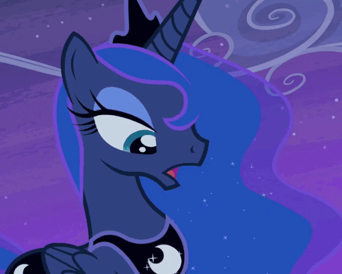 Size: 500x400 | Tagged: safe, derpibooru import, screencap, princess luna, alicorn, pony, for whom the sweetie belle toils, animated, cropped, cute, dream, dream walker luna, female, gif, hoof shoes, mare, night, pretty, raised hoof, solo, talking