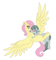 Size: 1766x1893 | Tagged: safe, artist:saphi-boo, derpibooru import, fluttershy, marble pie, earth pony, pegasus, pony, blushing, female, lesbian, looking at each other, marbleshy, mare, shipping, simple background, smiling, transparent background