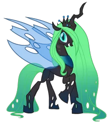 Size: 1000x1150 | Tagged: safe, artist:gihhbloonde, derpibooru import, changeling queen oc, oc, oc:nymph, unofficial characters only, changeling, changeling queen, base used, changeling oc, eyelashes, female, image, png, previous generation, raised hoof, simple background, smiling, solo, transparent background