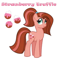 Size: 1022x1080 | Tagged: safe, artist:andy-hazards, derpibooru import, oc, oc:strawberry truffle, unofficial characters only, earth pony, pony, base used, female, mare, offspring, parent:cheese sandwich, parent:pinkie pie, parents:cheesepie, ponytail, simple background, solo, transparent background