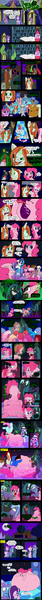 Size: 954x13500 | Tagged: questionable, artist:teabucket, deleted from derpibooru, derpibooru import, azure velour, berry punch, berryshine, cheerilee, crackle cosette, derpy hooves, flashdancer, pacific glow, pinkie pie, queen chrysalis, starlight glimmer, trixie, twilight sparkle, twilight sparkle (alicorn), vinyl scratch, oc, oc:yan, alicorn, bat pony, earth pony, pony, unicorn, comic:panic at the nightclub, the mean 6, belly, belly bed, changeling feeding, comic, creepy, creepy smile, crying, dancing, dialogue, disguise, disguised changeling, feeder, fetish, floating heart, full comic, heart, heart eyes, imminent vore, impossibly large belly, licking, licking lips, multiple prey, nightclub, pheromones, potion, same size vore, smiling, soft vore, tongue out, vore, wingding eyes