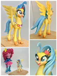 Size: 1200x1605 | Tagged: safe, artist:fromamida, derpibooru import, pinkie pie, princess skystar, equestria girls, my little pony: the movie, craft, doll, equestria girls minis, eqventures of the minis, female, irl, photo, sculpture, size difference, toy, traditional art