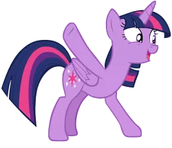 Size: 6520x5608 | Tagged: safe, artist:andoanimalia, derpibooru import, twilight sparkle, twilight sparkle (alicorn), alicorn, pony, equestria girls series, forgotten friendship, absurd resolution, cutie mark, excited, female, mare, open mouth, raised hoof, simple background, solo, transparent background, vector, wings