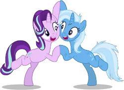 Size: 13630x9911 | Tagged: safe, artist:famousmari5, derpibooru import, starlight glimmer, trixie, pony, unicorn, road to friendship, absurd resolution, female, mare, messy mane, simple background, transparent background, vector