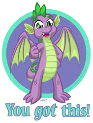 Size: 720x950 | Tagged: artist:texasuberalles, claws, derpibooru import, dragon, looking at you, male, part of a set, safe, solo, spike, thumbs up, winged spike, wings, you got this