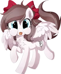 Size: 2080x2534 | Tagged: safe, artist:xsidera, derpibooru import, oc, oc:aurelia freefeather, oc:aurelleah, oc:aurry, unofficial characters only, pegasus, pony, bow, commission, happy, simple background, solo, tongue out, transparent background