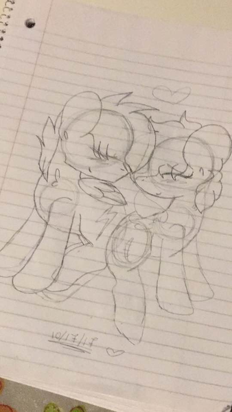 Size: 540x960 | Tagged: artist:slenderdash, cute, derpibooru import, heart, lined paper, oc, oc:faith, oc:minty light, safe, sketch, traditional art, unofficial characters only