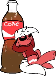 Size: 299x403 | Tagged: artist:nootaz, coke bottle, commission, derpibooru import, oc, oc:cocacolalicious, safe, simple background, solo, transparent background, unofficial characters only