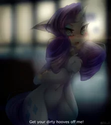 Size: 2000x2260 | Tagged: safe, artist:jun1313, derpibooru import, rarity, pony, unicorn, belly button, blushing, chest fluff, collar, female, mare, solo