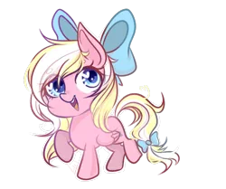 Size: 1024x855 | Tagged: safe, artist:ellaellylove, derpibooru import, oc, oc:bay breeze, pegasus, pony, bow, chibi, cute, female, hair bow, heart eyes, mare, open mouth, simple background, tail bow, transparent background, wingding eyes