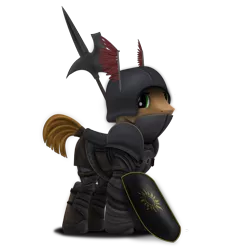 Size: 2166x2204 | Tagged: safe, artist:richmay, derpibooru import, oc, ponified, unofficial characters only, pony, armor, axe, cavalier, crossover, guard, helmet, inkscape, male, nilfgaard, poleaxe, shield, simple background, soldier, solo, the witcher, the witcher 2, the witcher 3, transparent background, vector, weapon