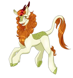Size: 849x900 | Tagged: artist:melobee, autumn blaze, derpibooru import, female, kirin, open mouth, safe, simple background, solo, sounds of silence, transparent background