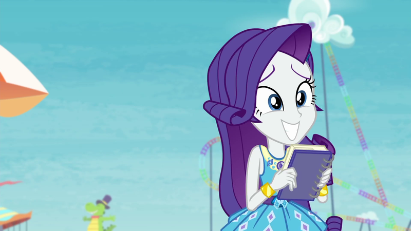 Size: 1920x1080 | Tagged: safe, derpibooru import, screencap, rarity, equestria girls, equestria girls series, rollercoaster of friendship, geode of shielding, smiling, solo