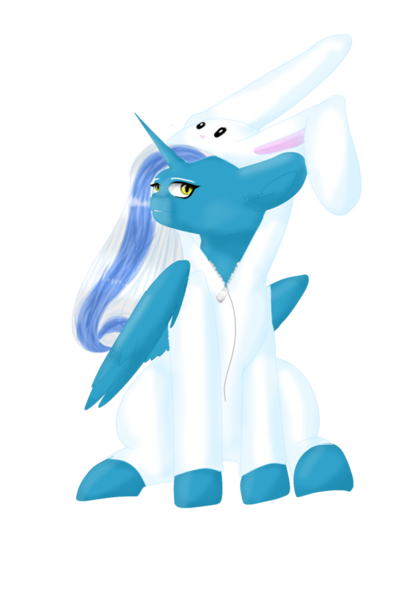 Size: 742x1077 | Tagged: safe, artist:angelstarofficial, derpibooru import, oc, oc:fleurbelle, unofficial characters only, alicorn, pony, alicorn oc, animal costume, bunny costume, clothes, costume, kigurumi, onesie, simple background, solo, transparent background