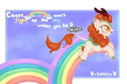 Size: 5120x3412 | Tagged: artist:bunxl, autumn blaze, awwtumn blaze, cute, derpibooru import, female, kirin, rainbow, safe, simple background, solo, sounds of silence, transparent background