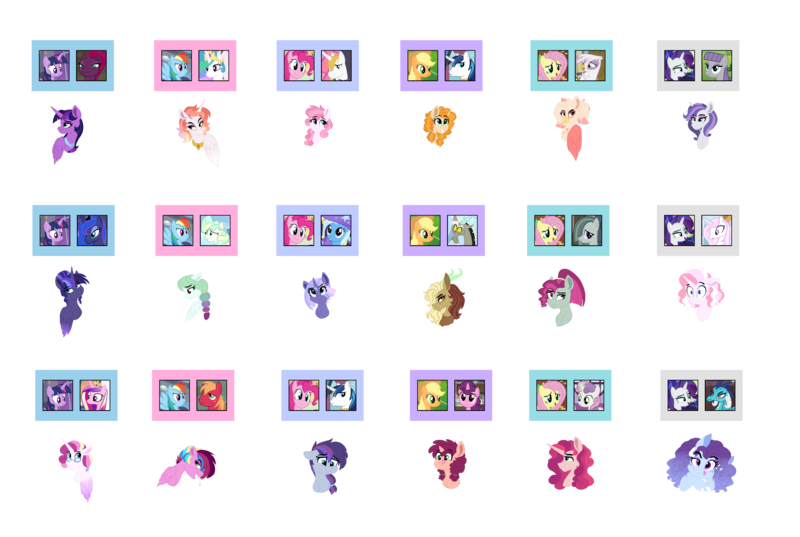 Size: 5078x3407 | Tagged: safe, artist:saphi-boo, derpibooru import, applejack, big macintosh, discord, fleur-de-lis, fluttershy, gilda, marble pie, maud pie, pinkie pie, prince blueblood, princess cadance, princess celestia, princess ember, princess luna, rainbow dash, rarity, shining armor, sugar belle, sweetie belle, tempest shadow, trixie, twilight sparkle, twilight sparkle (alicorn), vapor trail, oc, alicorn, draconequus, dracony, earth pony, hippogriff, hybrid, pegasus, pony, unicorn, alicorn oc, bust, draconequus oc, glasses, interspecies offspring, licking, licking lips, magical lesbian spawn, mane six, offspring, parent:applejack, parent:big macintosh, parent:discord, parent:fleur-de-lis, parent:fluttershy, parent:gilda, parent:marble pie, parent:maud pie, parent:pinkie pie, parent:prince blueblood, parent:princess cadance, parent:princess celestia, parent:princess ember, parent:princess luna, parent:rainbow dash, parent:rarity, parent:shining armor, parent:sugar belle, parent:sweetie belle, parent:tempest shadow, parent:trixie, parent:twilight sparkle, parent:vapor trail, parents:applecord, parents:bluepie, parents:dashlestia, parents:emberity, parents:fleurity, parents:flutterbelle, parents:gildashy, parents:marbleshy, parents:rainbowmac, parents:rarimaud, parents:shiningjack, parents:shiningpie, parents:sugarjack, parents:tempestlight, parents:trixiepie, parents:twidance, parents:twiluna, parents:vapordash, shipping, simple background, straw in mouth, tongue out, transparent background