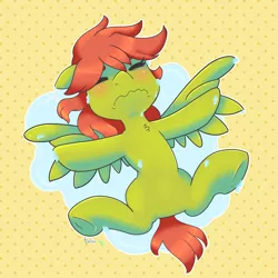 Size: 2000x2000 | Tagged: safe, artist:talimingi, derpibooru import, oc, oc:young weird, unofficial characters only, pegasus, pony, female, heat, lying down, simple background, solo, sweat