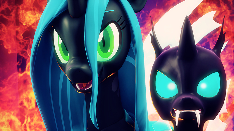 Size: 1280x720 | Tagged: 3d, animated at source, artist:danj16, canterlot, changeling, changeling queen, danjacobson, dark, derpibooru import, evil, music video, my little pony, queen chrysalis, remake, remastered, safe, scheme, source filmmaker