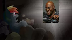 Size: 655x368 | Tagged: ainsley harriott, derpibooru import, exploitable meme, human, irl, irl human, meme, obligatory pony, photo, rainbow dash, safe