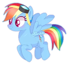 Size: 429x378 | Tagged: safe, artist:abbybean, derpibooru import, rainbow dash, alternate hairstyle, base used, goggles, simple background, solo, transparent background