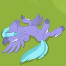 Size: 223x223 | Tagged: classical hippogriff, claws, cropped, derpibooru import, eyes closed, feathered fetlocks, hippogriff, hooves up, laying on ground, lying down, necklace, on back, safe, school daze, screencap, seaspray, solo, wings