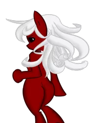 Size: 1200x1500 | Tagged: safe, artist:spheedc, derpibooru import, oc, oc:anna razoredge, oc:black eyes, earth pony, semi-anthro, bipedal, digital art, female, looking at you, looking back, mare, no tail, simple background, solo, transparent background