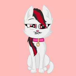 Size: 1084x1084 | Tagged: artist:mewliciousness, cat, cute, derpibooru import, jewelry, meow, necklace, oc, ocbetes, paws, red eyes, safe, simple background, solo, tail